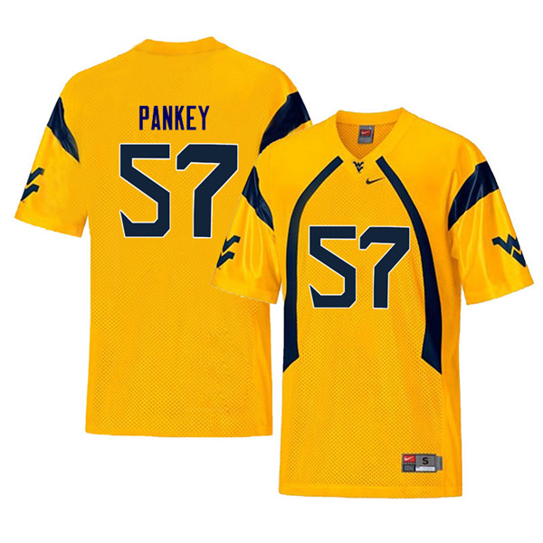NCAA Men's Adam Pankey West Virginia Mountaineers Yellow #57 Nike Stitched Football College Retro Authentic Jersey QA23L67QX